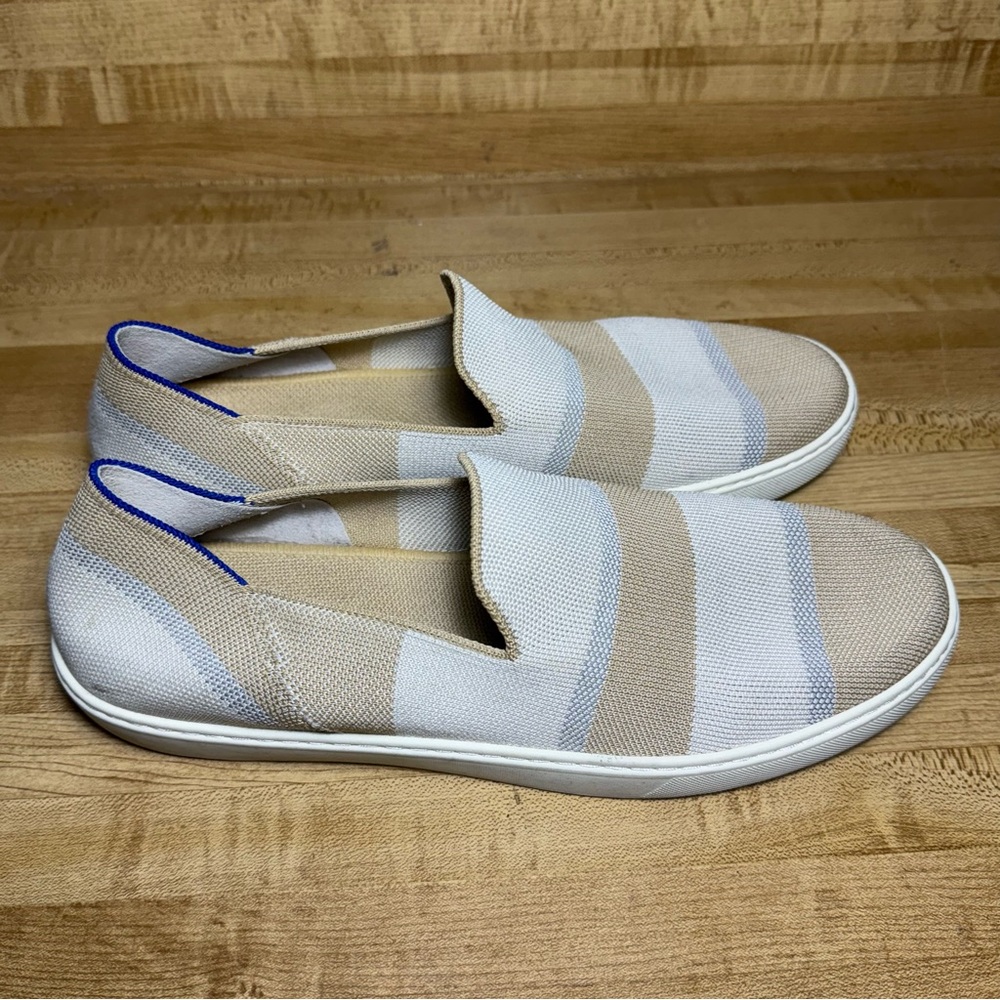 Rothy's The‎ Original Slip On Sneaker Womens Size 12 Shoes Birch Stripe Casual